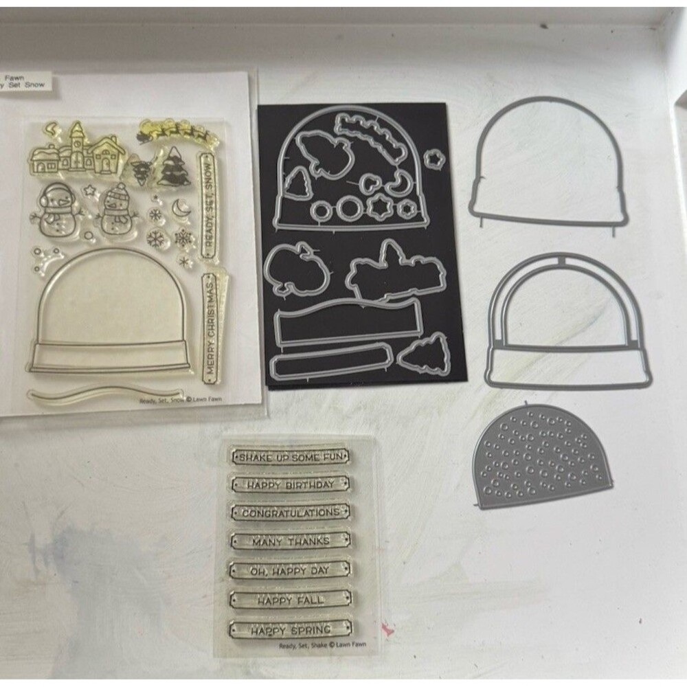 Lot of 4‎ - Lawn Fawn Winter and Holiday Clear Stamp Sets